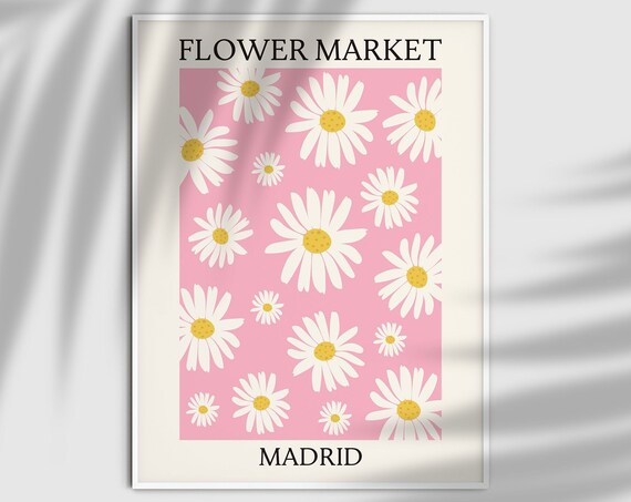 Flower Market Print Madrid Flower Market Poster Abstract Floral Print Botanical Poster Art Kitchen Wall Art Matisse Flower