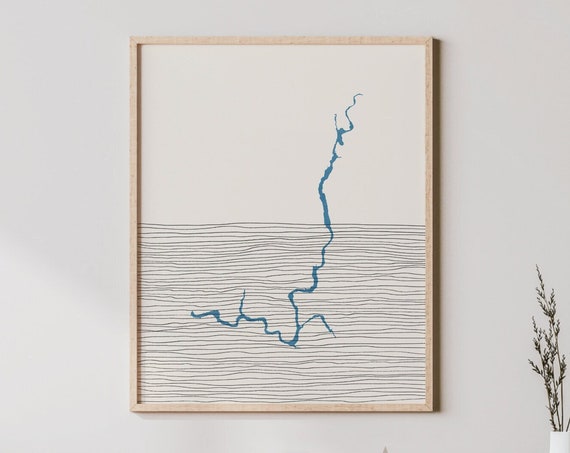 Franklin D Lake Art Boho Print Washington Picture Lakehouse Wall Decor