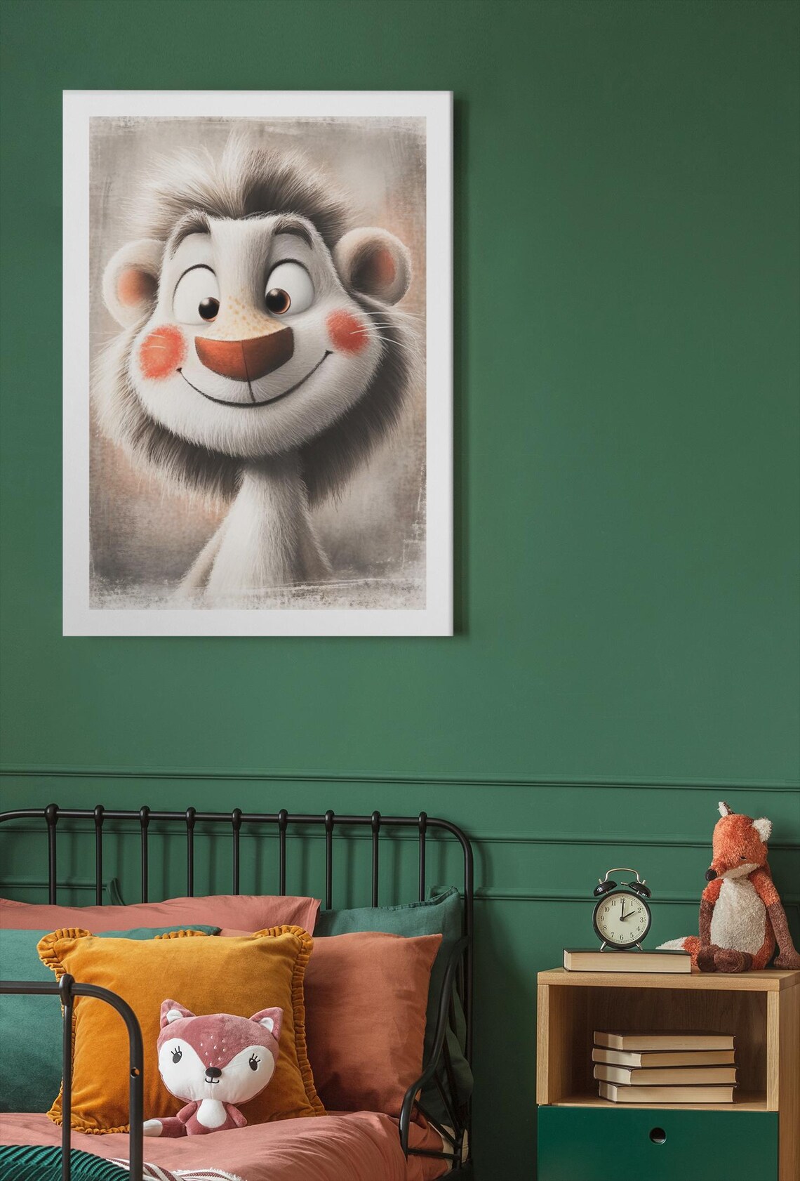Adorable Grinning Baby Lion Portrait Nursery Safari Animal Poster - Image 2