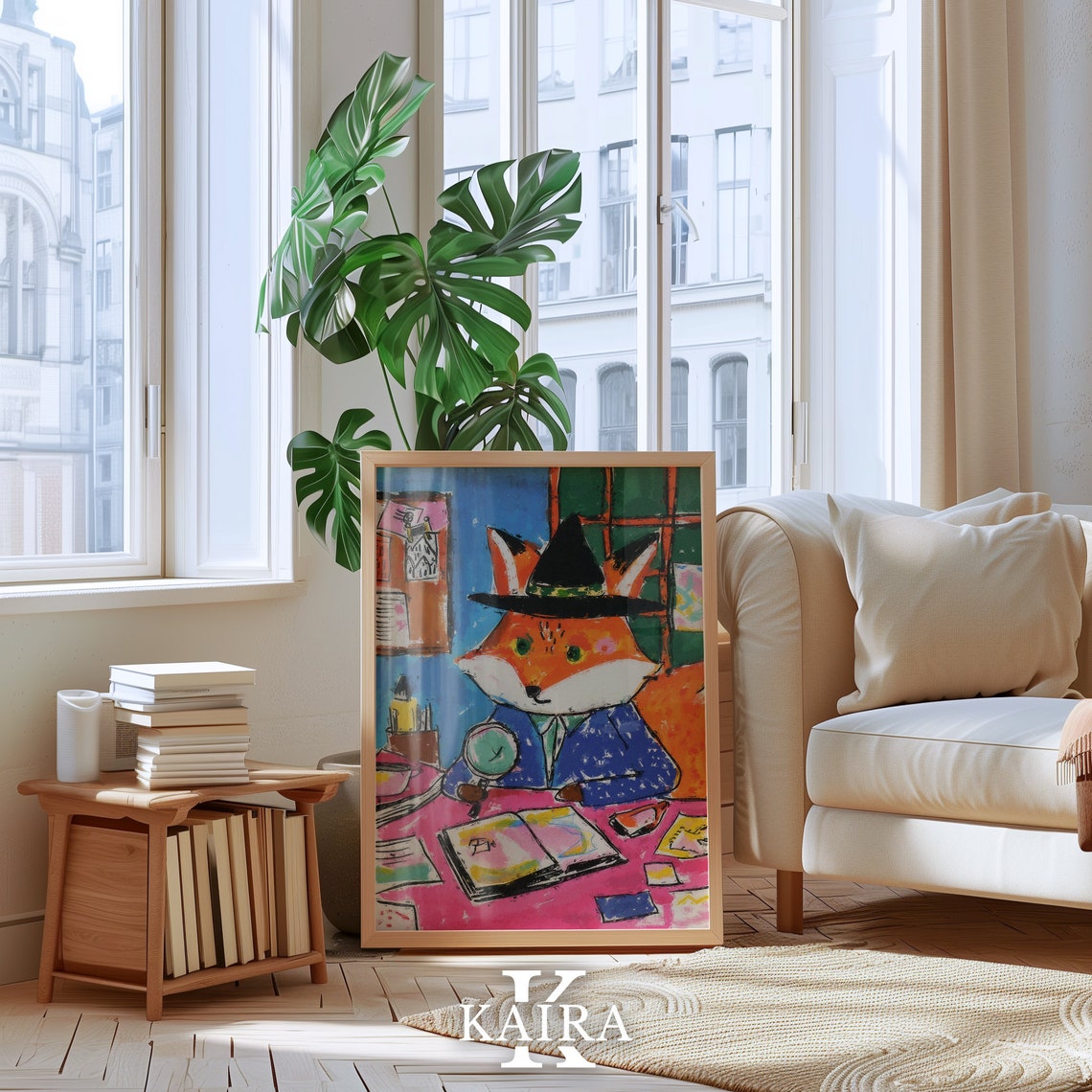 Clever Fox Detective Examining Clues With a Magnifying Glass Poster - Image 5
