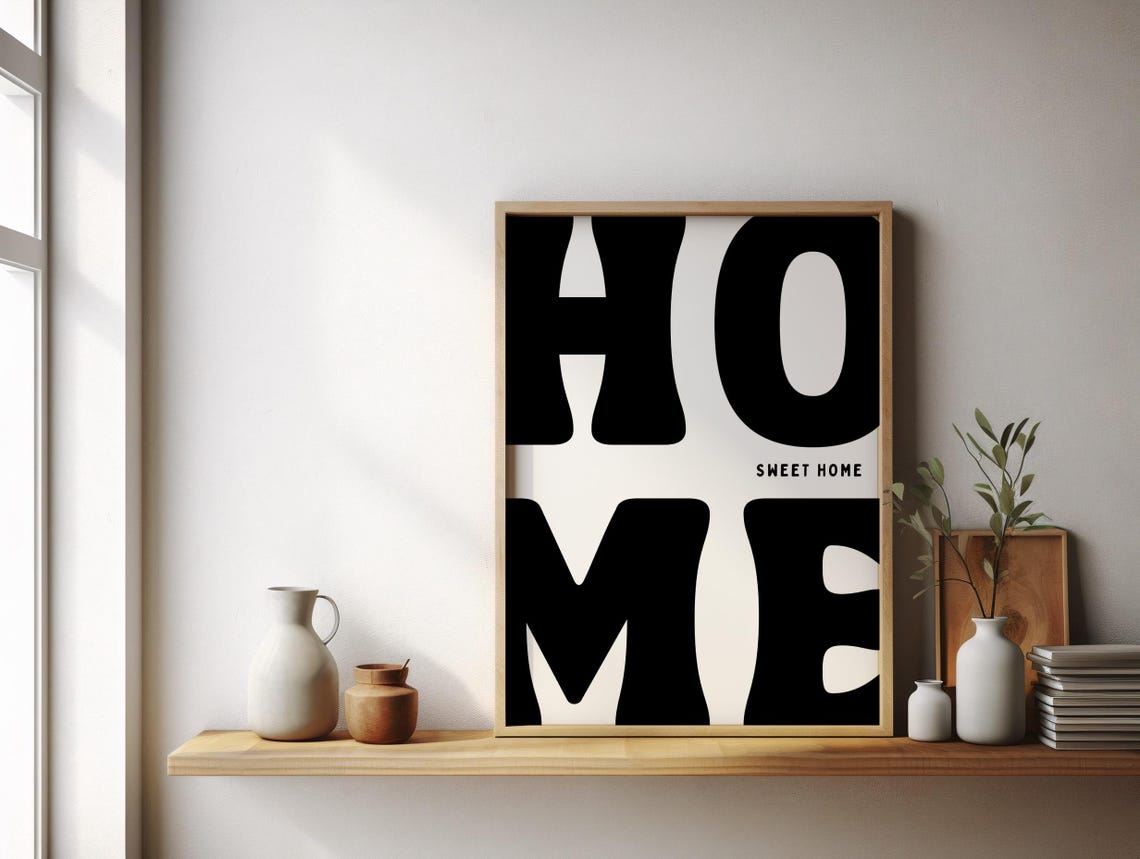 Home Sweet Home Bold Typography Quote Poster Housewarming Gift - Image 2