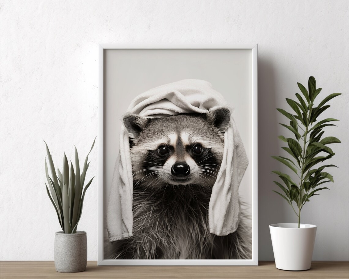 Raccoon Bathroom Humor Art Print - Image 2