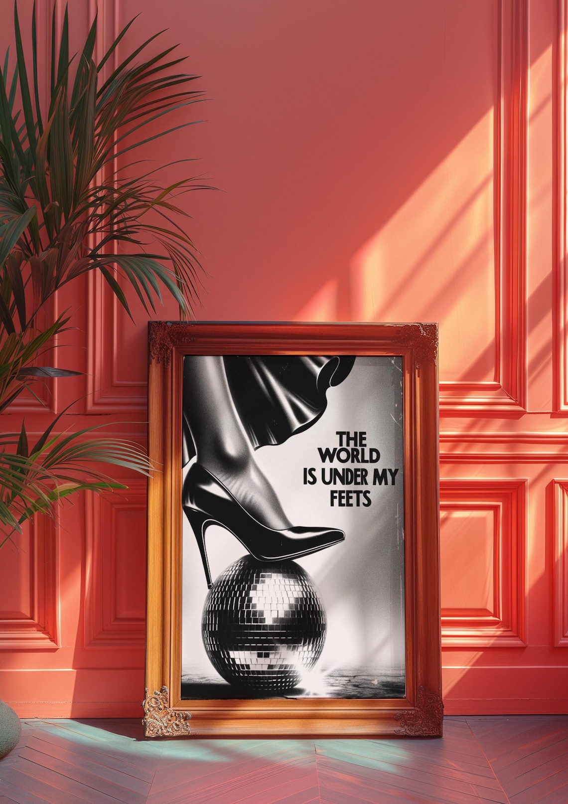 The World Is Under My Feets Stiletto Heel Disco Ball Fashion Poster - Image 2