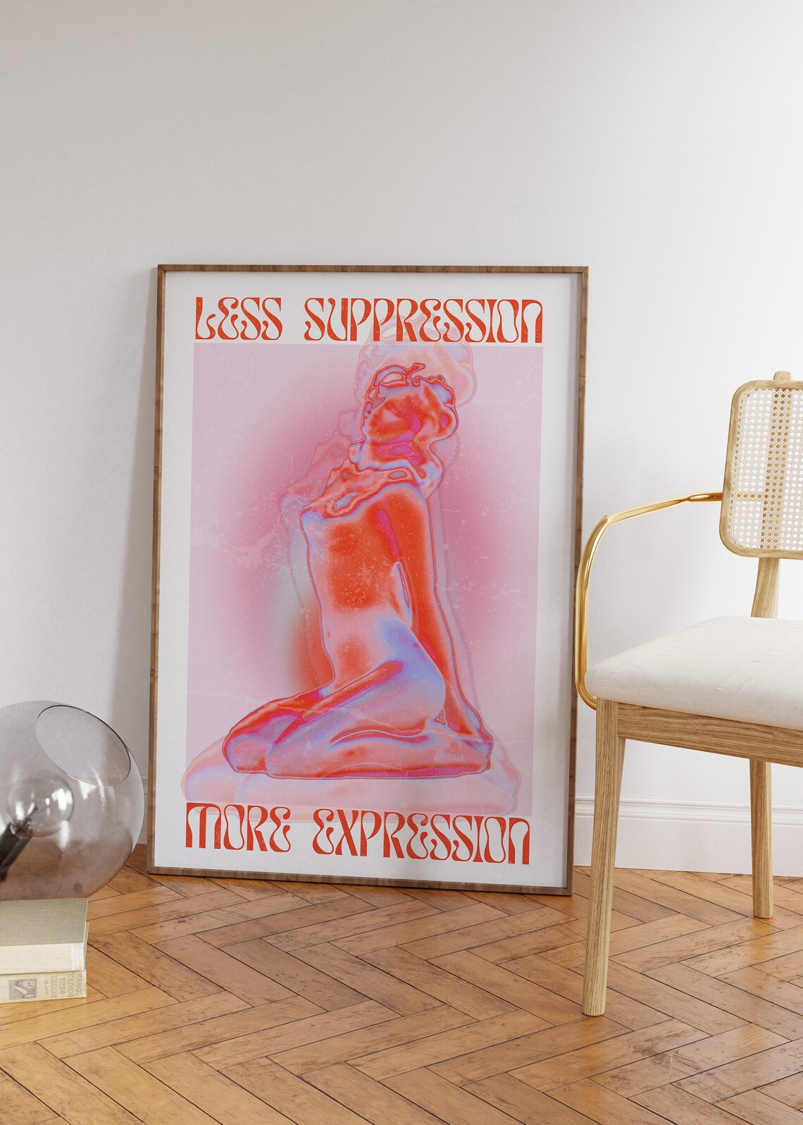 Spiritual Affirmation Gradient Wall Art, 70s Style