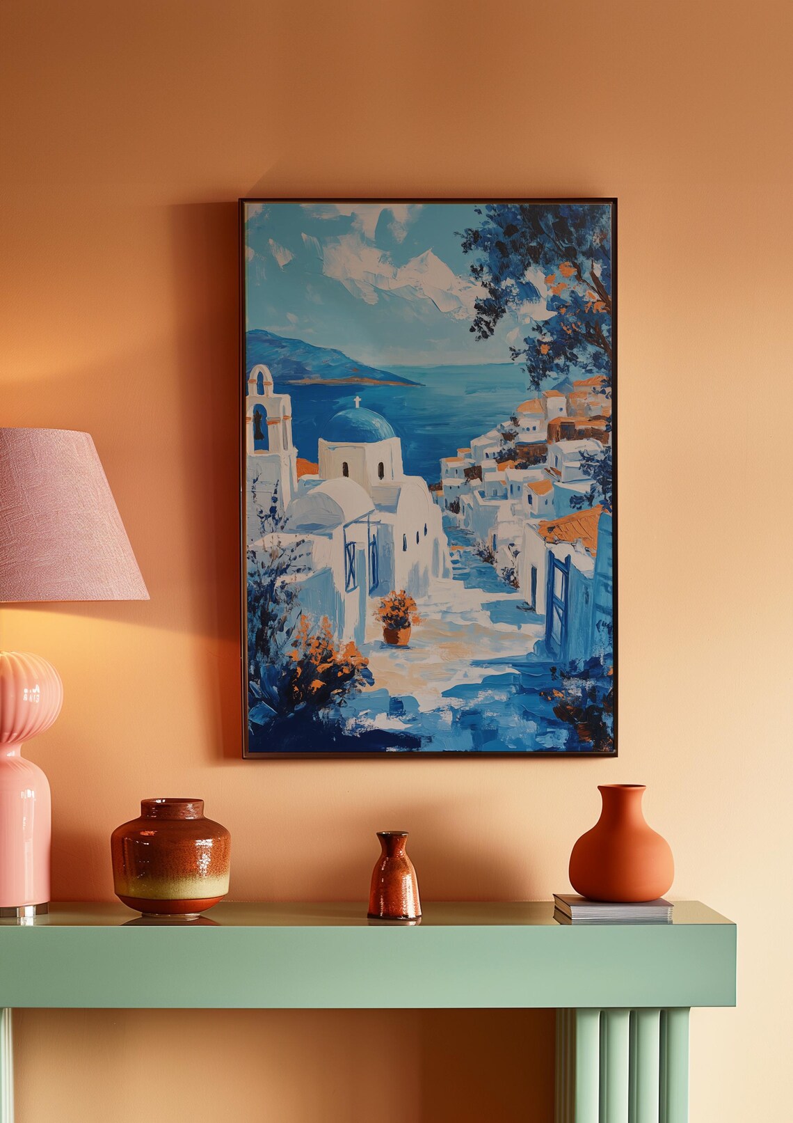 Greece Matisse-Inspired Sea Drawing Art Print - Image 3