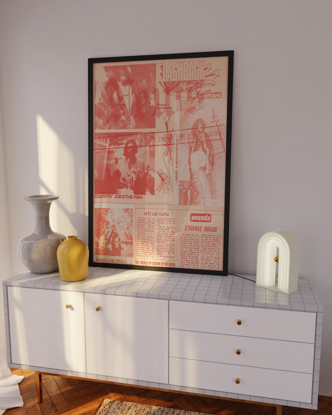 Red Wall Art Newspaper Retro Hippie Poster - Image 2