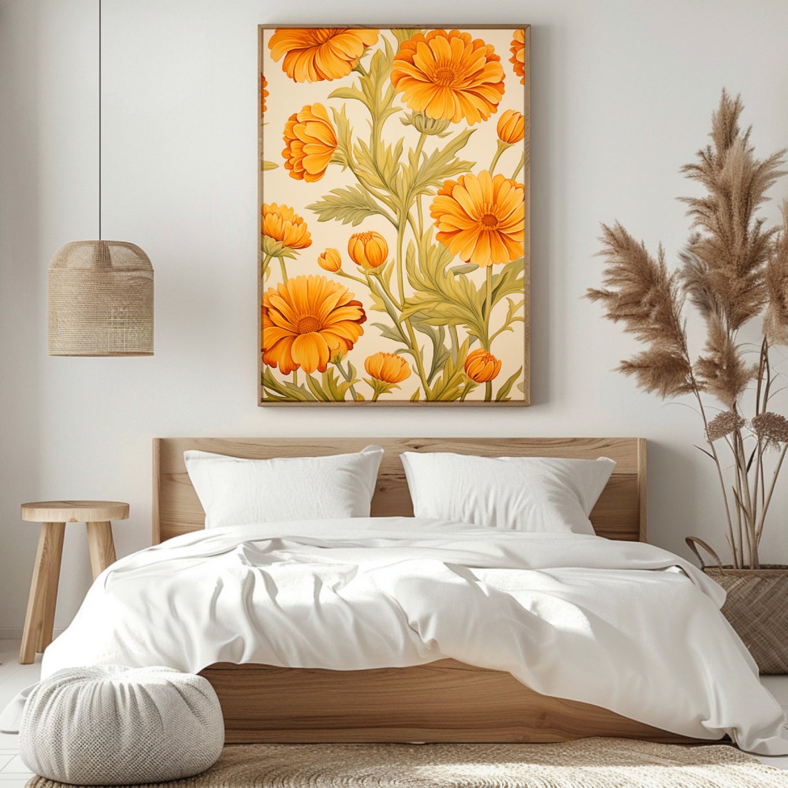 Vintage Marigold Art Print, Botanical Floral Decor - Image 5