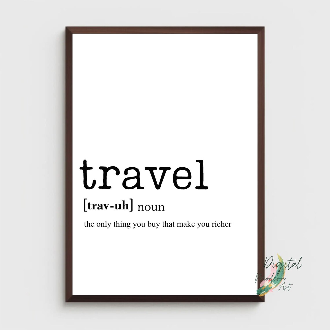 Travel Definition Inspirational Dictionary Meaning Wanderlust Art Poster