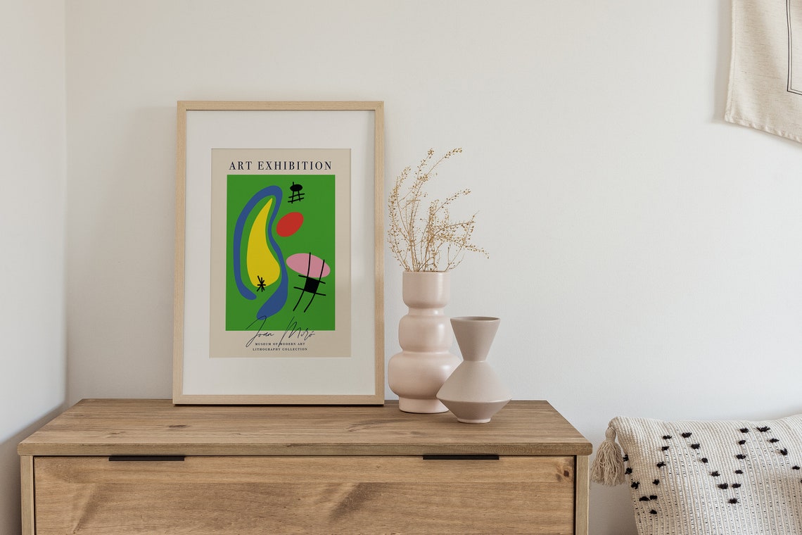 Joan Miro Green Abstract Art Exhibition Litho Collection Poster - Image 3