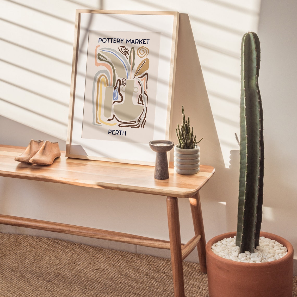 Pottery Market Perth Abstract Boho Ceramic Vase Decorative Poster - Image 3