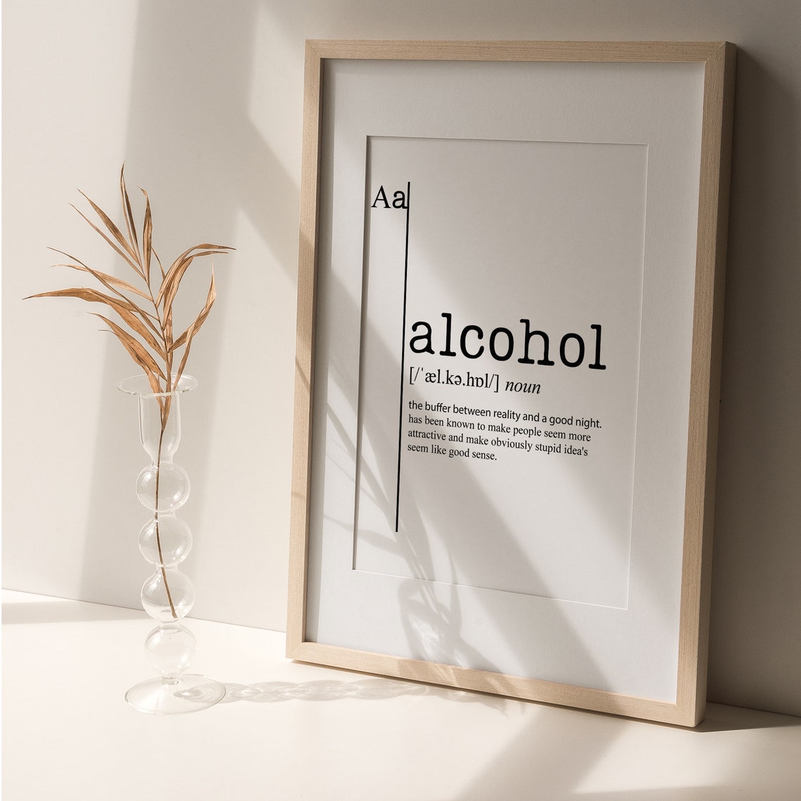 Alcohol Definition Funny Dictionary Meaning Good Night Humor Poster - Image 5