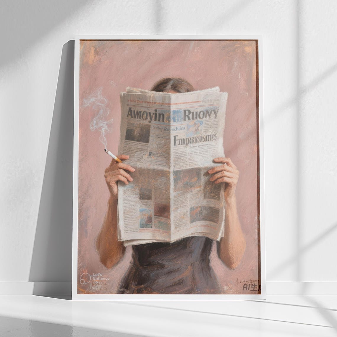 Woman Wall Art Pink Retro Editorial Print Instant