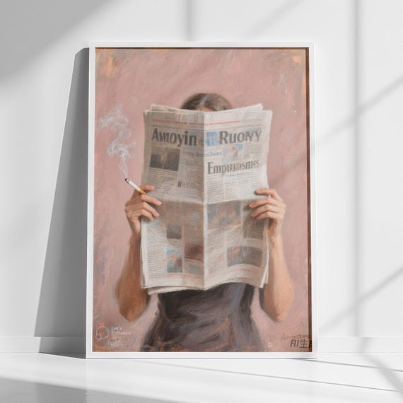 Woman Wall Art Pink Retro Editorial Print Instant