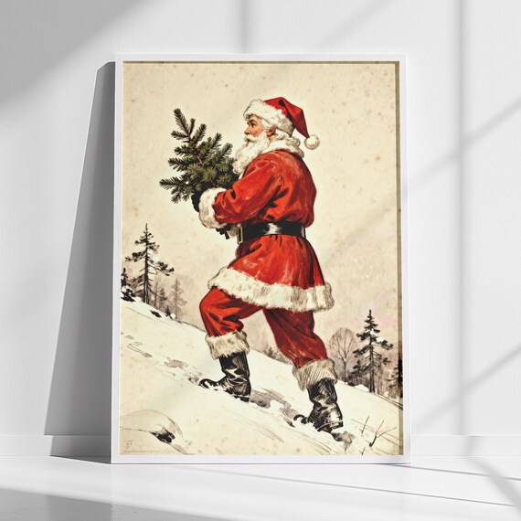 Vintage Santa Claus Illustration Art Print