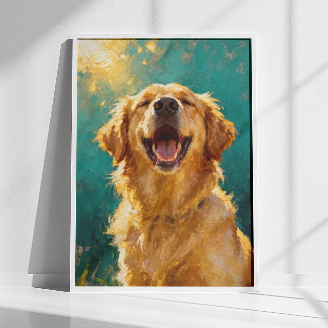 Golden Retriever Smiling Dog Portrait Art Print
