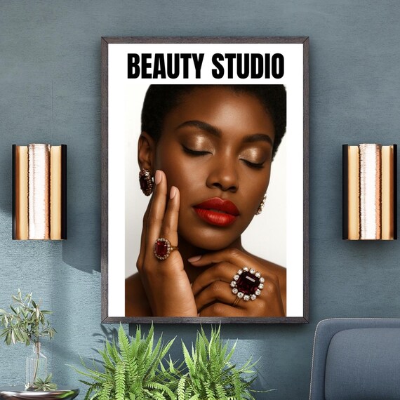 Professional Beauty Salon Poster, Luxury Studio Decor