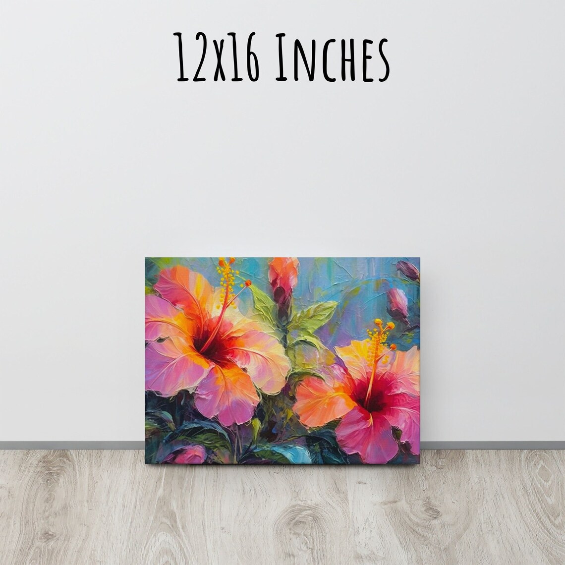 Tropical Flowers Abstract Oil Painting, Maximalist Print