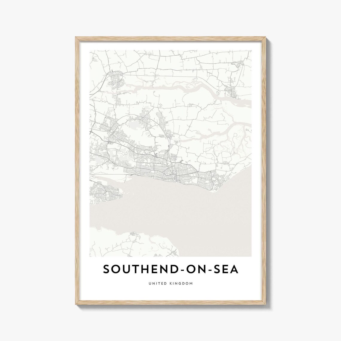 Southend on Sea England Minimalist Coastal City Map Wall Art