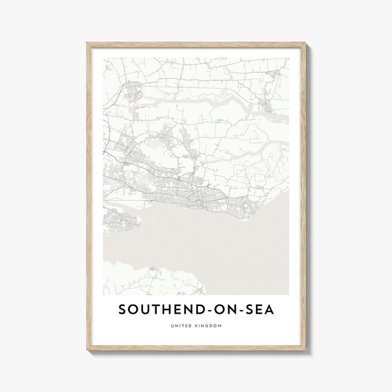 Southend on Sea England Minimalist Coastal City Map Wall Art