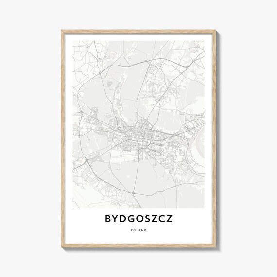 Bydgoszcz Poland Minimalist City Map Street Plan Line Art Poster