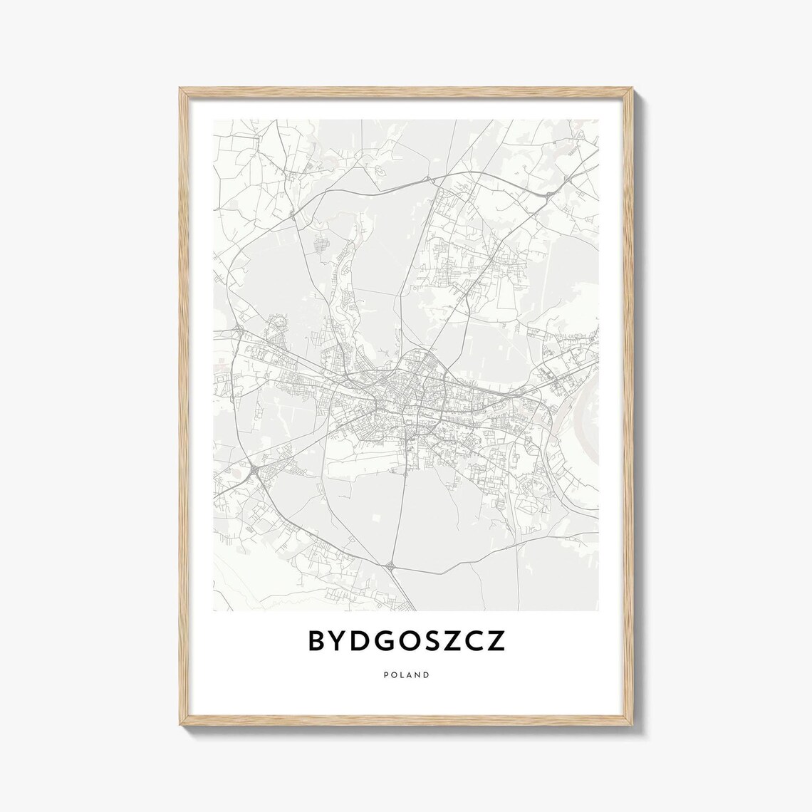 Bydgoszcz Poland Minimalist City Map Street Plan Line Art Poster