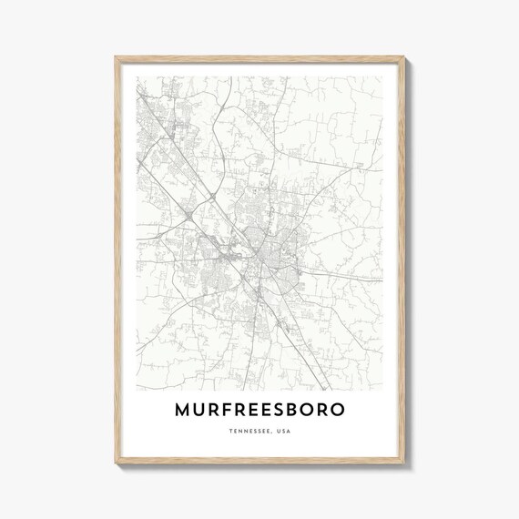 Murfreesboro Tennessee USA Minimalist City Map Hometown Gift Poster