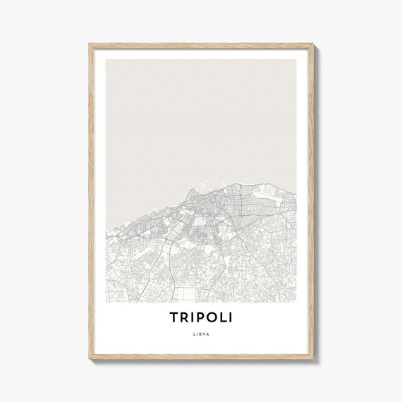 Tripoli Libya Minimalist Mediterranean Coastal City Map Art Print