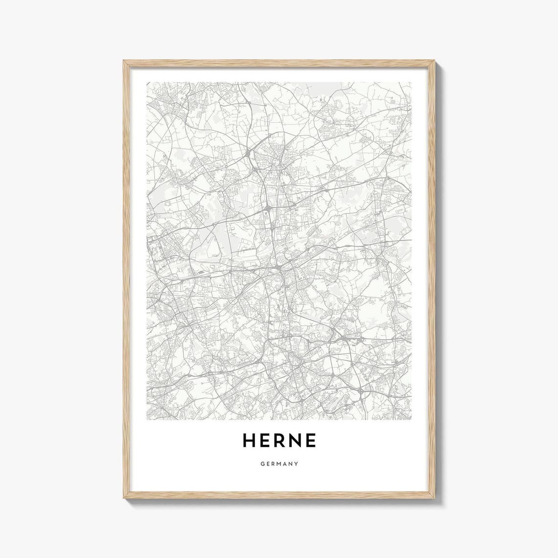 Herne Germany Minimalist Black and White City Map Art Poster