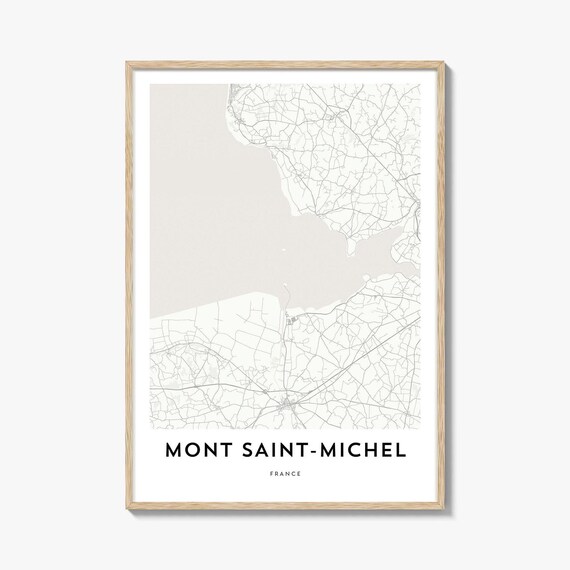 Mont Saint Michel France Scenic Coastal Region Map Travel Poster