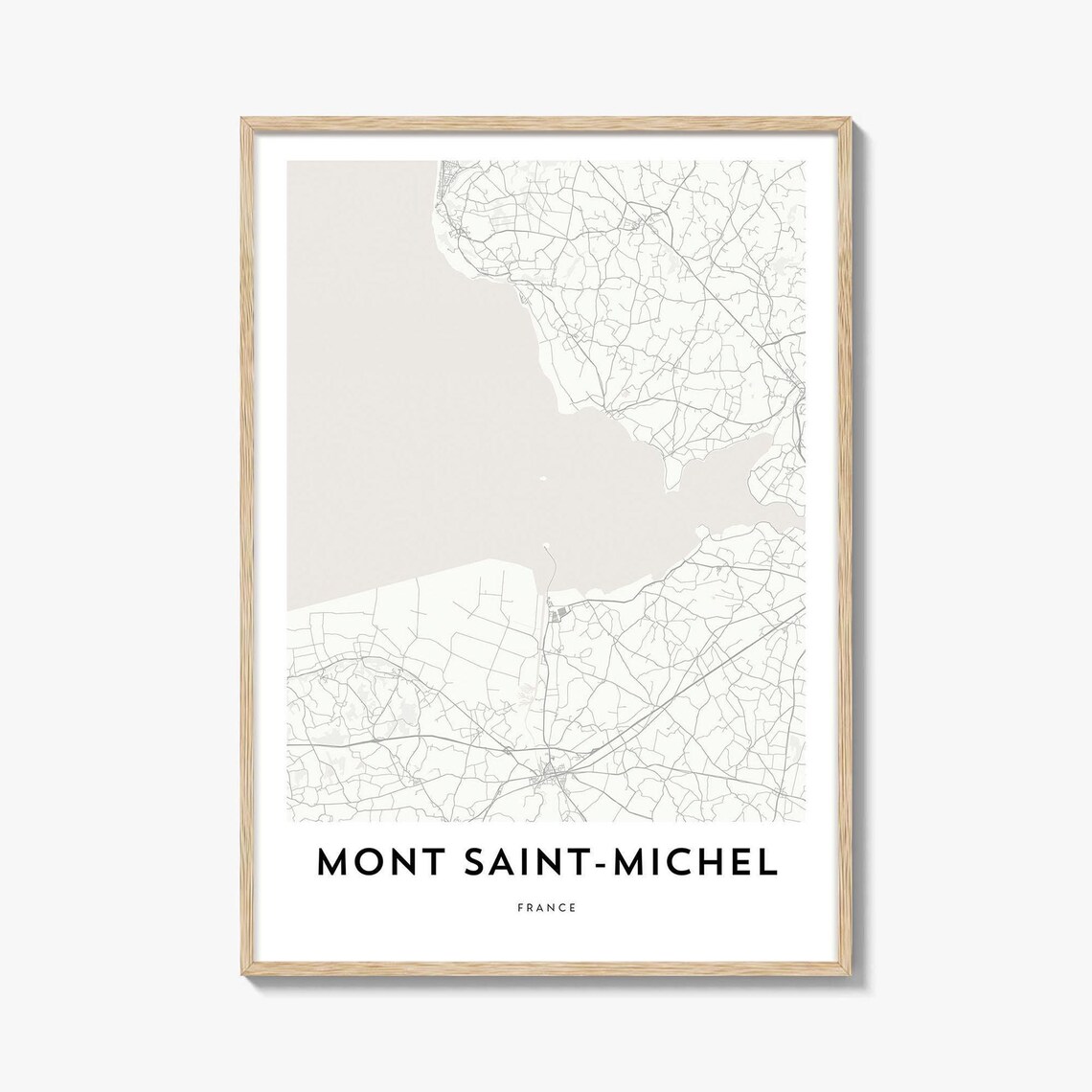 Mont Saint Michel France Scenic Coastal Region Map Travel Poster