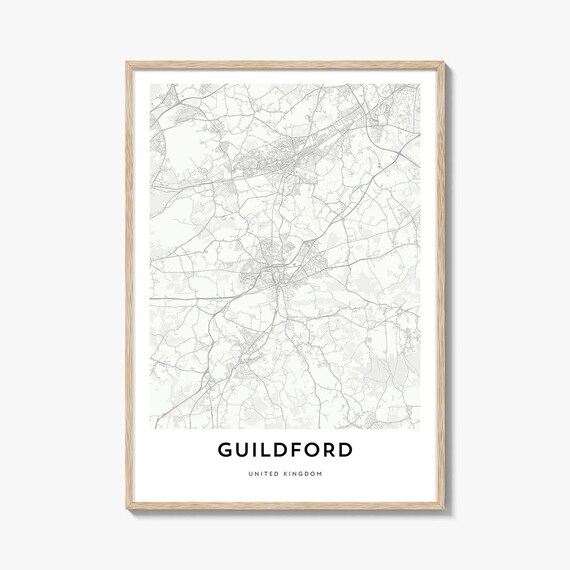 Guildford United Kingdom Minimalist City Map Line Art Poster