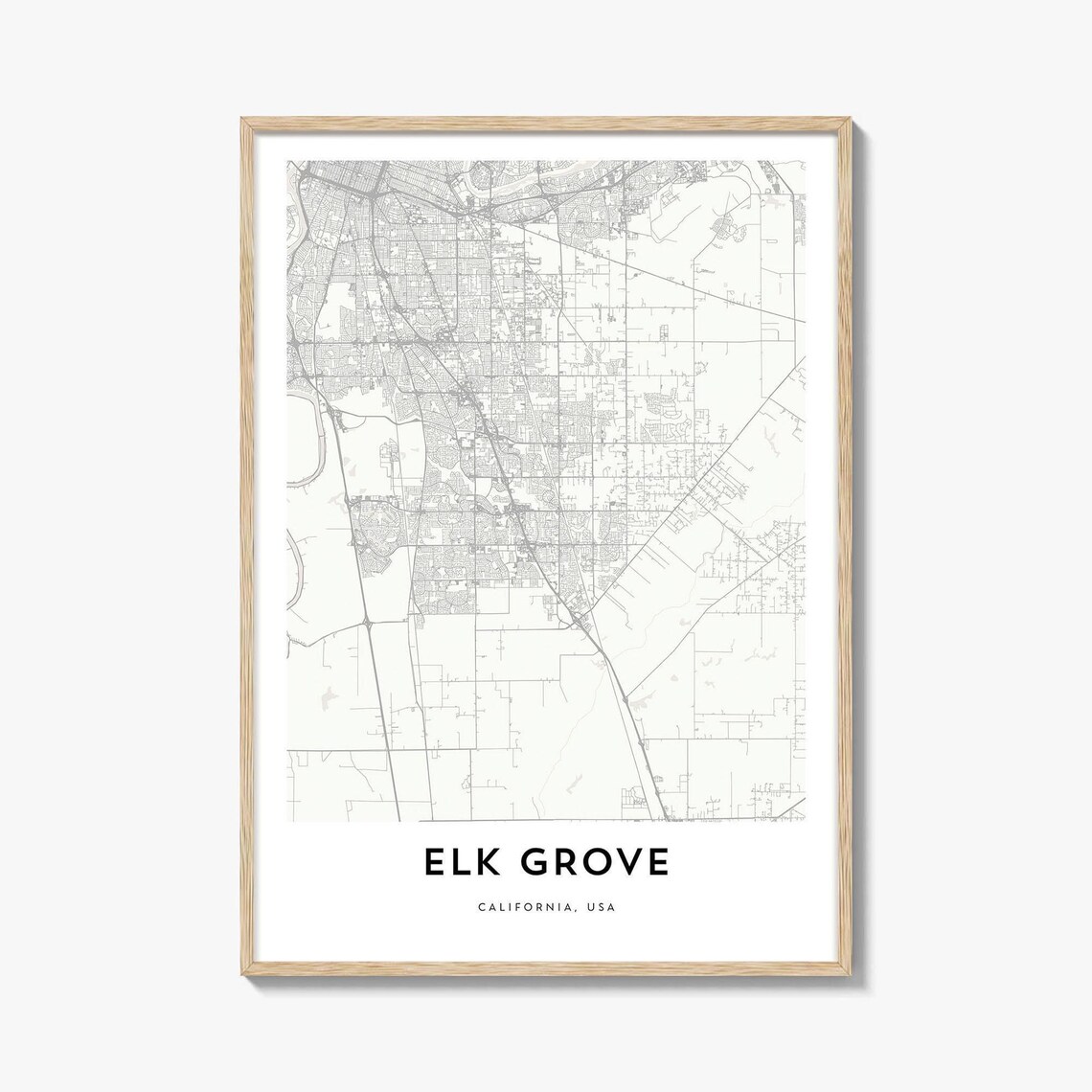 Map Of Elk Grove Print Gift Poster City Artwork For Home Office