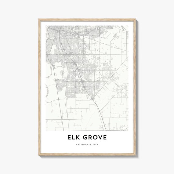 Map Of Elk Grove Print Gift Poster City Artwork For Home Office