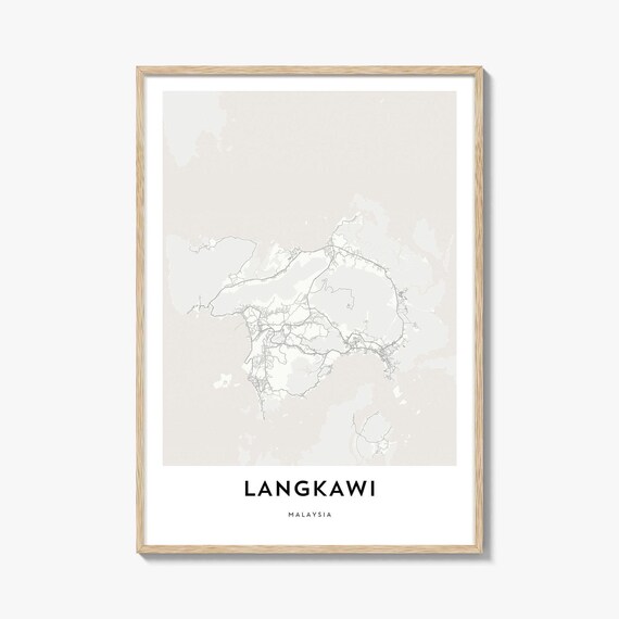 Langkawi Malaysia Minimalist City Street Map Art Wall Poster
