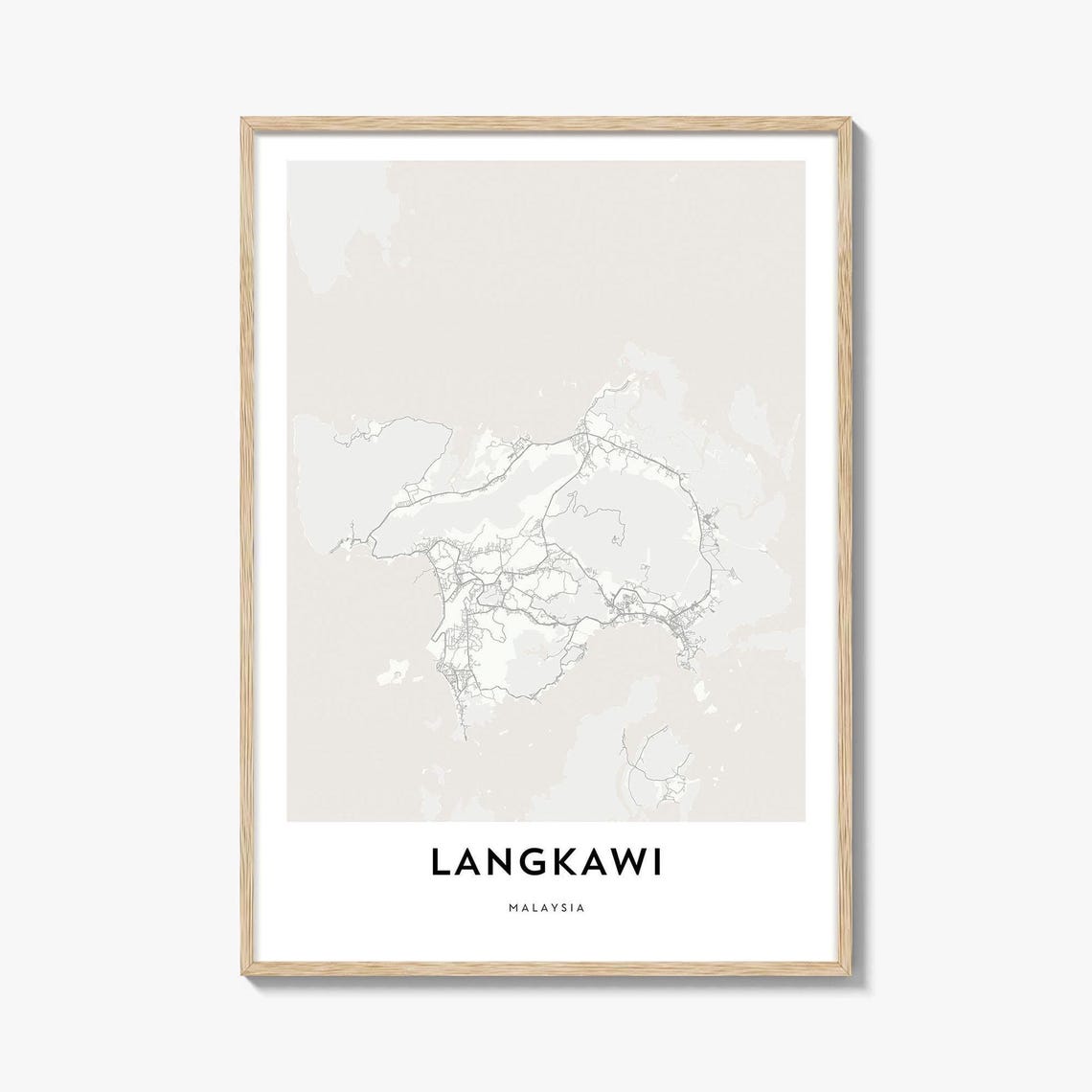 Langkawi Malaysia Minimalist City Street Map Art Wall Poster