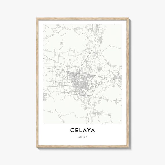 Celaya Guanajuato Mexico Minimalist City Street Map Art Poster