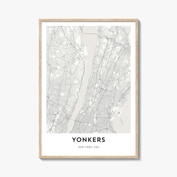 Yonkers New York Minimalist City Map Street Art Print Home Office