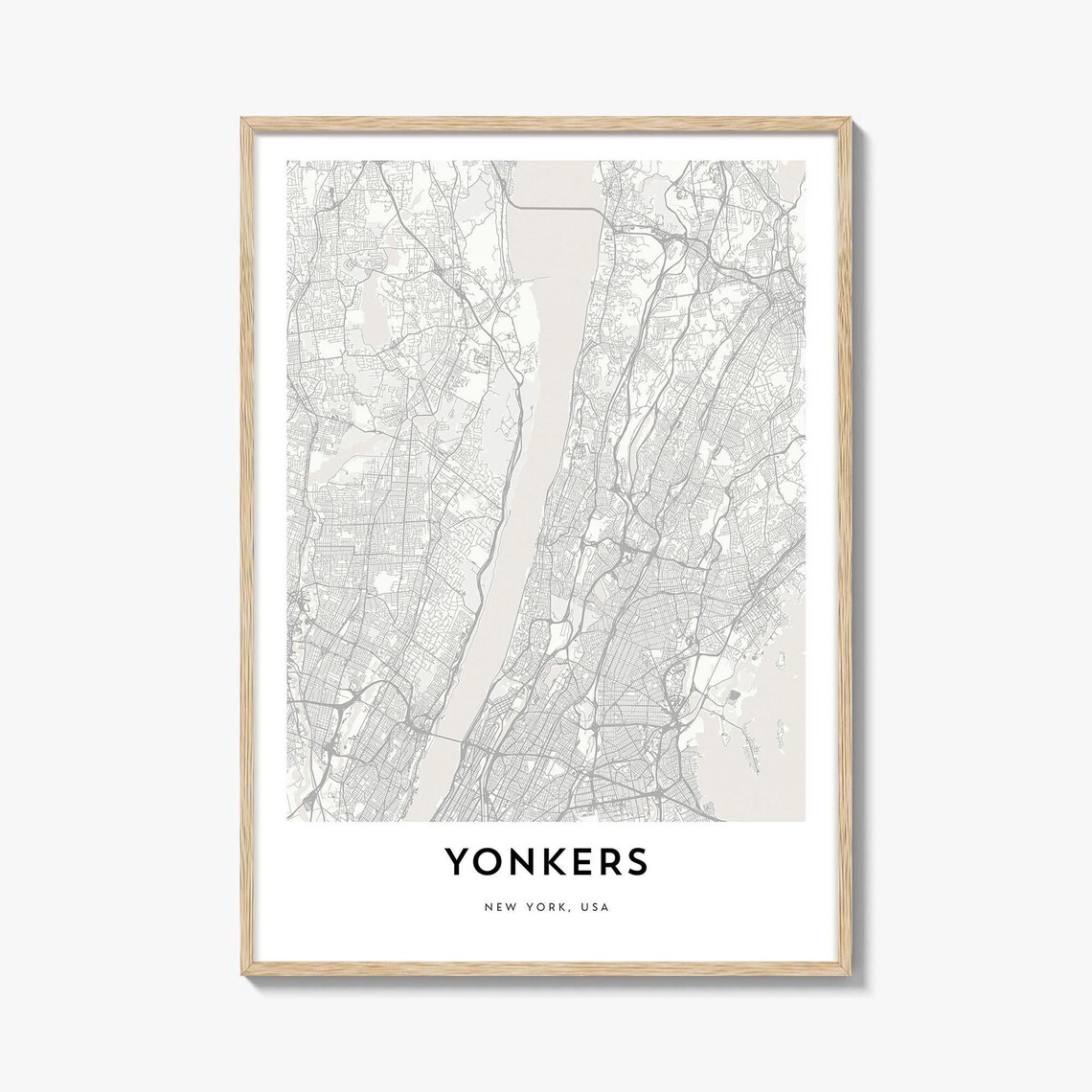 Yonkers New York Minimalist City Map Street Art Print Home Office