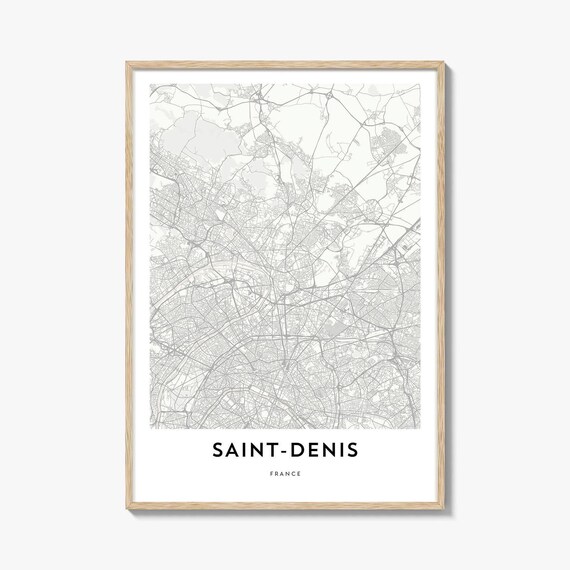 Saint-Denis France Minimalist City Map Line Art Travel Poster