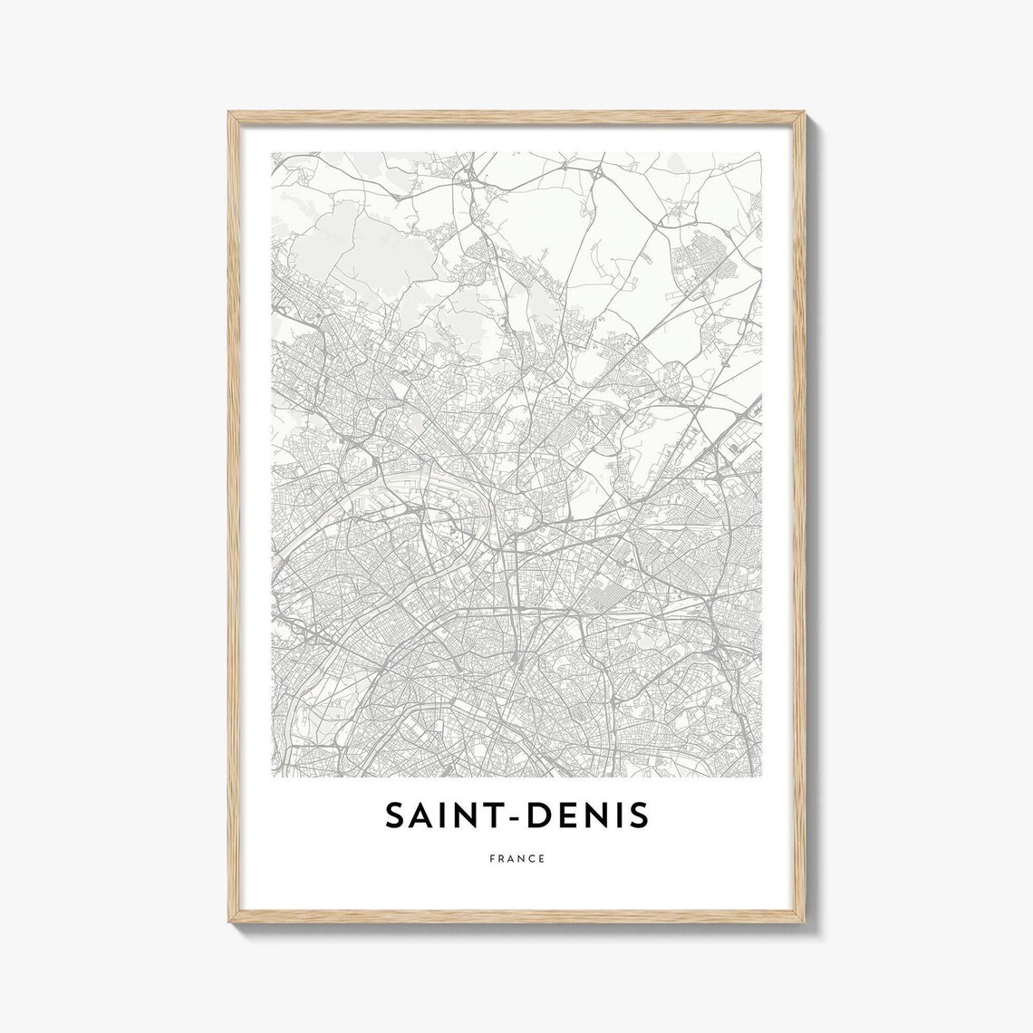 Saint-Denis France Minimalist City Map Line Art Travel Poster