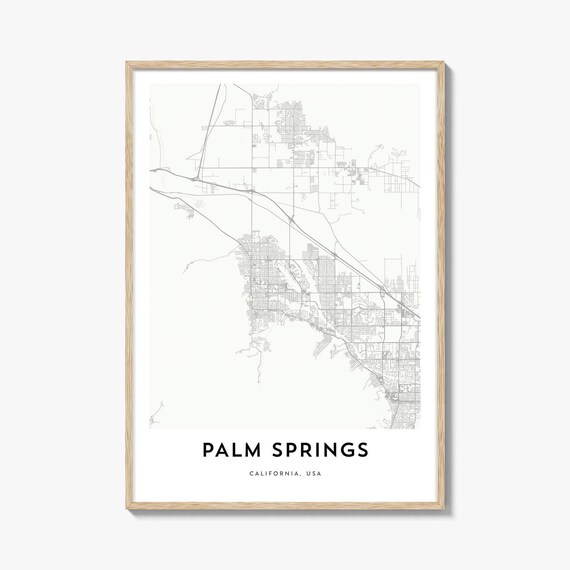 Palm Springs California Minimalist Neutral City Street Map Poster