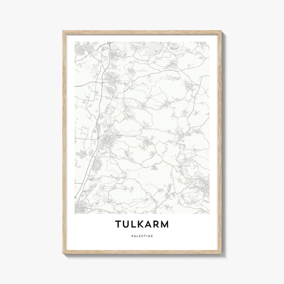 Tulkarm Palestine Minimalist City Map Poster for Modern Wall Decor Art
