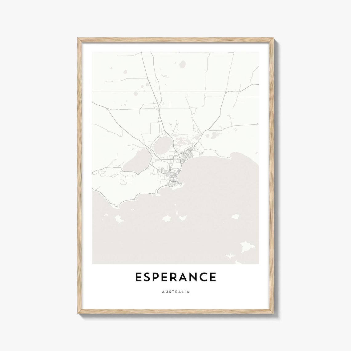 Esperance Australia Minimalist City Map Coastal Travel Poster