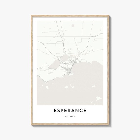 Esperance Australia Minimalist City Map Coastal Travel Poster