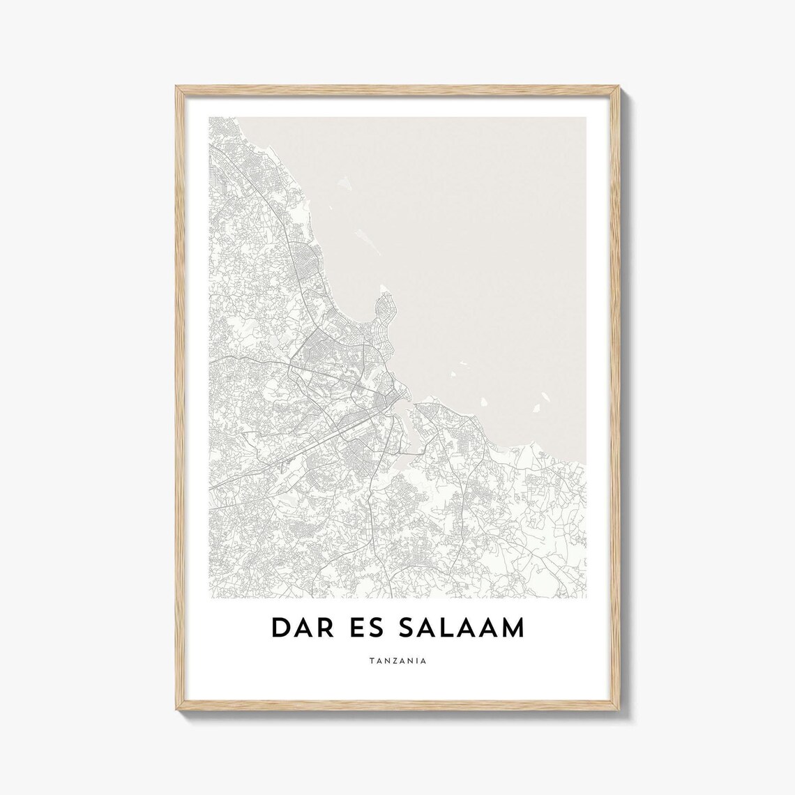 Dar Es Salaam Tanzania Minimal City Map Line Art Wall Poster