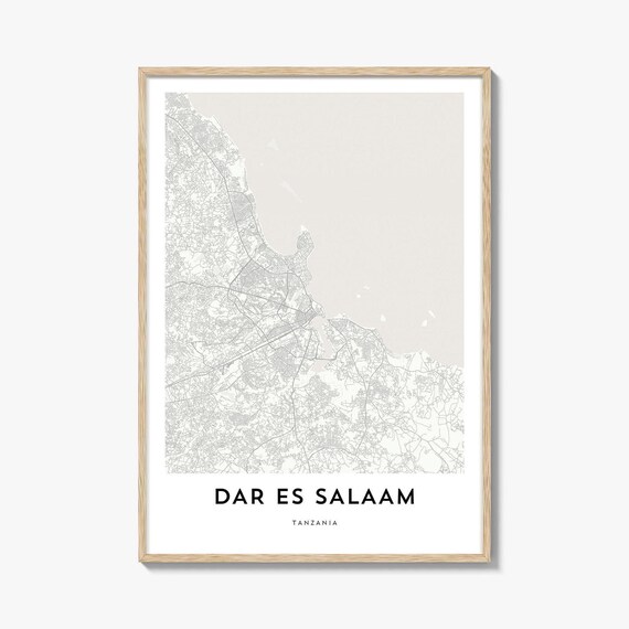 Dar Es Salaam Tanzania Minimal City Map Line Art Wall Poster