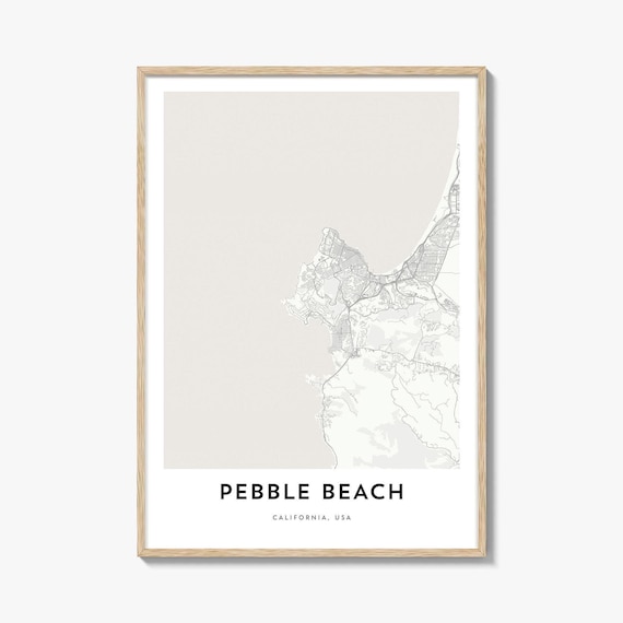 Pebble Beach California USA Coastal Map Minimalist Line Art Poster