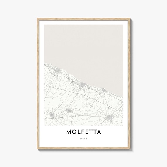 Molfetta Italy Minimalist Street Map City Artwork Gift Poster