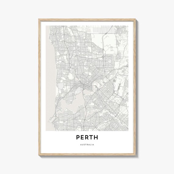 Perth Australia Minimalist Line Street Map City Travel Poster