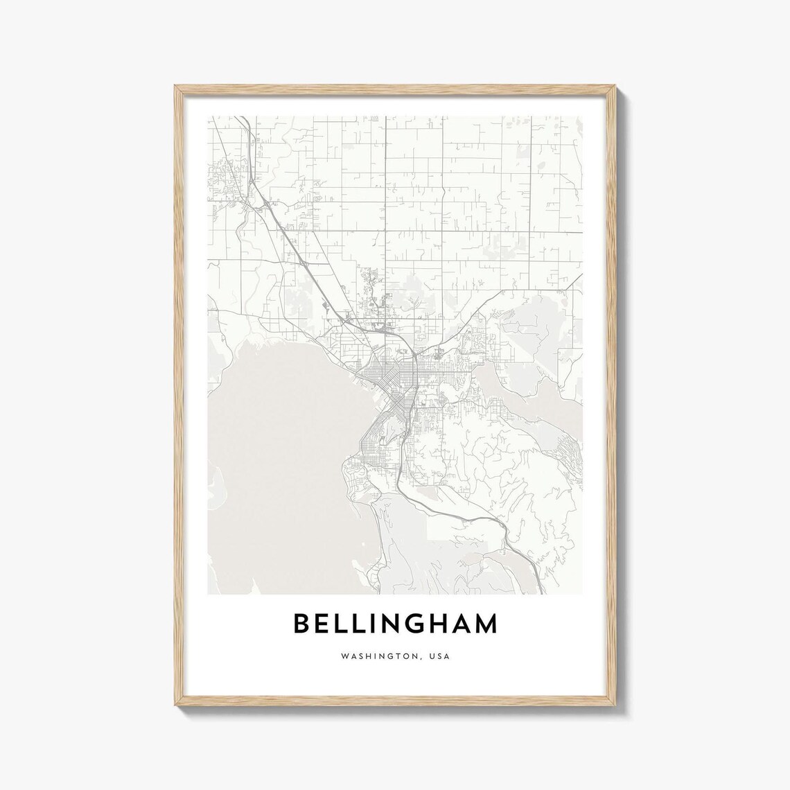 Bellingham Washington USA Minimalist City Street Map Art Poster